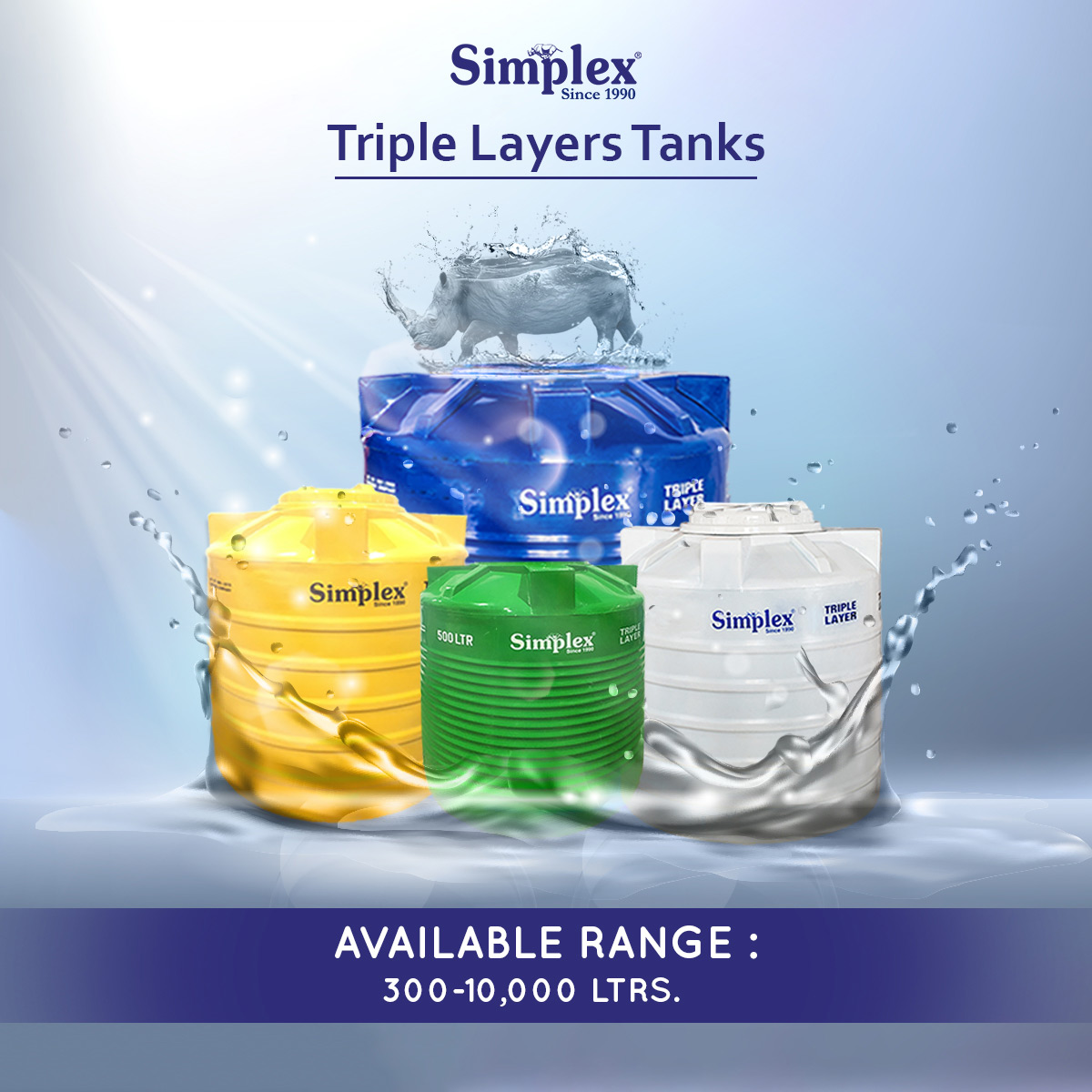 TRIPLE LAYER WATER STORAGE TANKS